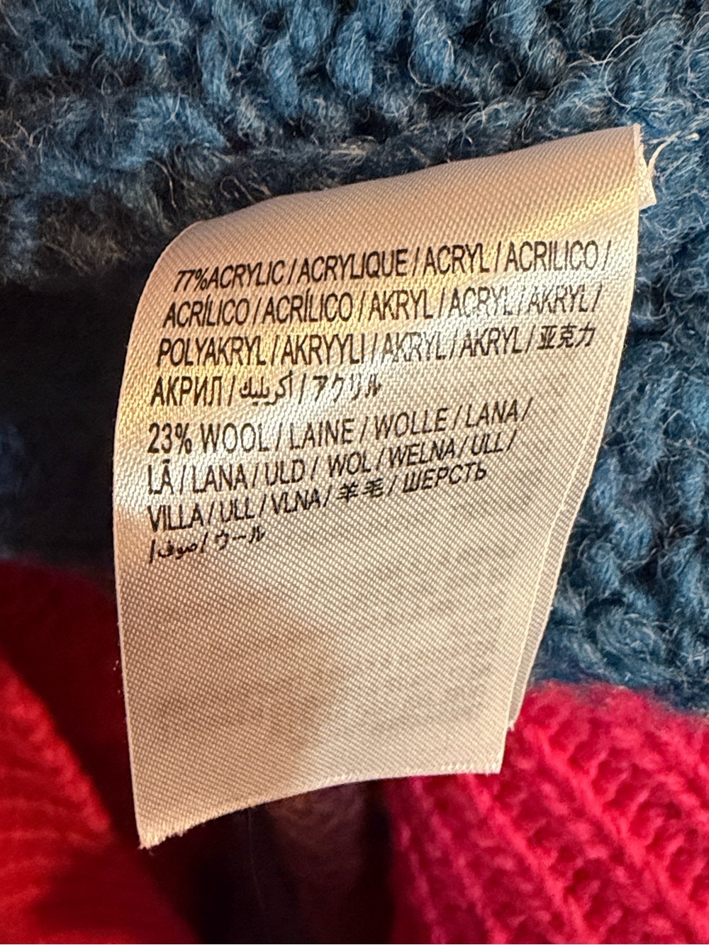 FARM Rio Orange/Red/Pink Rainbow Oversized Crochet Knit Cardigan Sweater, Size L - Picture 8 of 8